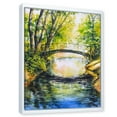 thumbnail image 3 of Designart 'Forest Park With Bridge Over Troubled Water' Lake House Framed Canvas Wall Art Print, 3 of 5