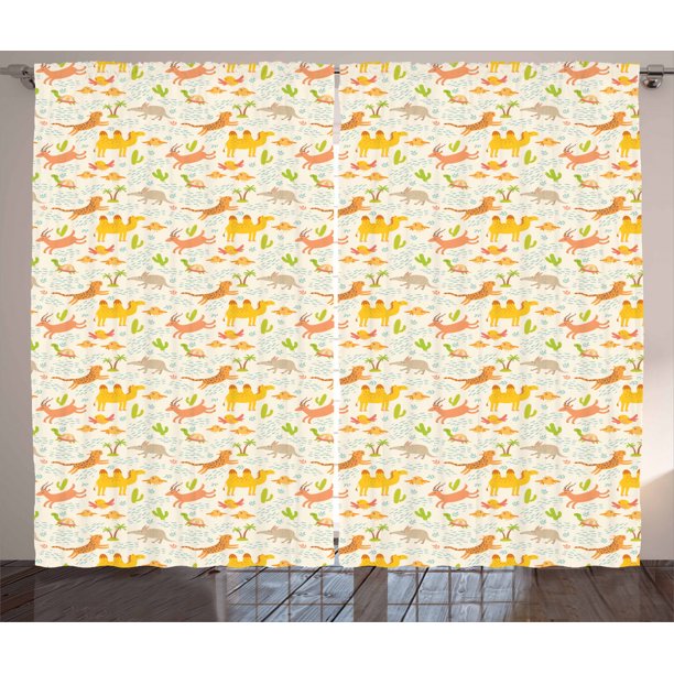 Safari Curtains 2 Panels Set Kids Nursery Theme With Hy Kids Nursery Theme