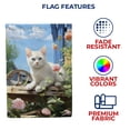 thumbnail image 5 of America Forever Spring White Cat House Flag 28 x 40 inch Double Sided Kitty Pink Roses Floral Summer Spring House Flag for Outdoor Cat Flag Yard Decoration, 5 of 5