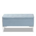 thumbnail image 5 of Bowery Hill Fabric Upholstered and Silver Finished Metal Storage Ottoman, 5 of 9