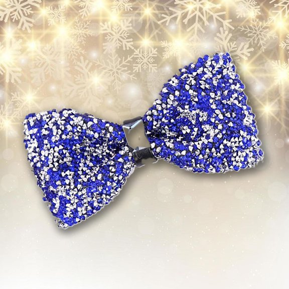 Men's Year Eve Party Suit Rhinestone Bow Tie Wedding Groomsmen Formal Accessory Blue One Size