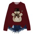 thumbnail image 4 of Chandails Grande Taille pour Femmes 2025 Imprimé Graphique Tendance Manches Longues Col Rond Tricot Automne Décontracté Coupe Ample, 4 of 4