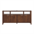 thumbnail image 4 of Walker Edison Modern Solid Wood 58" TV Stand with Glass Top, Walnut, 4 of 13