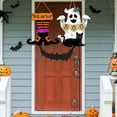 thumbnail image 5 of MOQIN Halloween Ghost Witch Door Sign Boo Decorations Happy Halloween Front Door Hanger Wreath Decor Pumpkin Wooden Hanging Sign for Halloween Party Supplies, 5 of 8