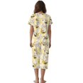 thumbnail image 2 of DISNIMO Bee Daisy Printed Pajama Set for Women, Comfy Sleepwear Summer Tops and Capri Pant Pjs Set 2 Piece Lounge Set, L, 2 of 7