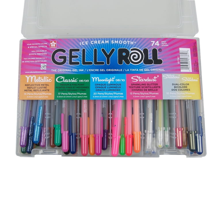 Wholesale Sakura Gelly Roll Gift Set of 74 with Reusable Case