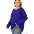 thumbnail image 3 of Zenana Women & Plus Basic Long Sleeve Round Neck Raglan Pullover Sweatshirts Top, 3 of 3