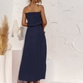 thumbnail image 4 of Birdeem Womens Spring and Summer Open Back Ruffle Solid Casual Sleeveless Straight Shoulder Dress, 4 of 9