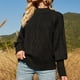 thumbnail image 2 of Gibobby Suéter de Cuello Redondo para Mujer, Suéter clásico de algodón Suave con Cuello Barco para Mujer Suéter para Mujer(Negro,CH), 2 of 5