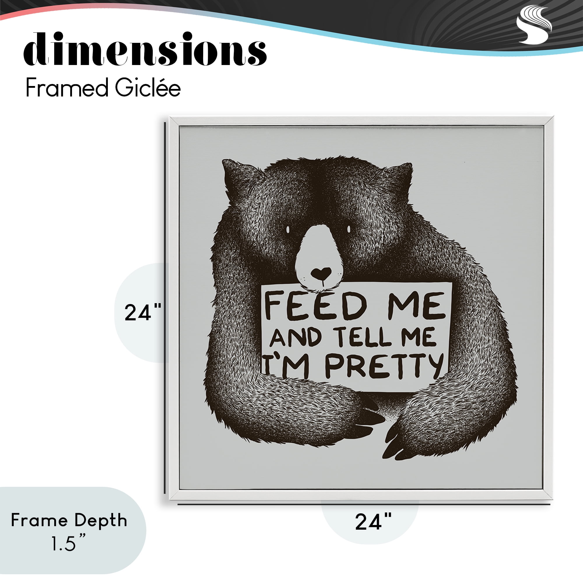 Stupell Industries Feed & Tell Me I'm Pretty White Framed Giclee Art, design by Tobe Fonseca