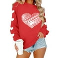 thumbnail image 6 of Fewfanhot Womens Tops Valentines Day Sweatshirt for Women Funny Love Heart Shirts Casual Valentine Pullover Long Sleeve Tops, 6 of 8