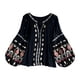 thumbnail image 1 of Blusa bordada para mujer, elegante, suave, ligera, informal, para ir de compras a la calle. Negro, 1 of 9