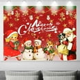 thumbnail image 3 of 10 x 8 ft Vintage Christmas Backdrop Retro Red Merry Christmas Snowman Santa Xmas Photography Background Merry Christmas Snowflake Winter New Year Party Decorations Banner Photo Booth Props, 3 of 5