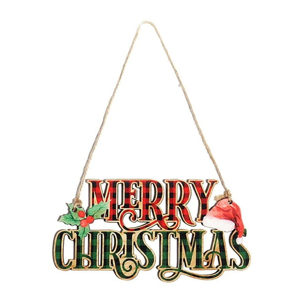 Puntoco Decoraciones Navideñas Letras De Madera Feliz Navidad Cuadros Colgantes Pintados Letras Navideñas Colgantes De Madera Estilo Rojo Y Verde Decoración Del Hogar