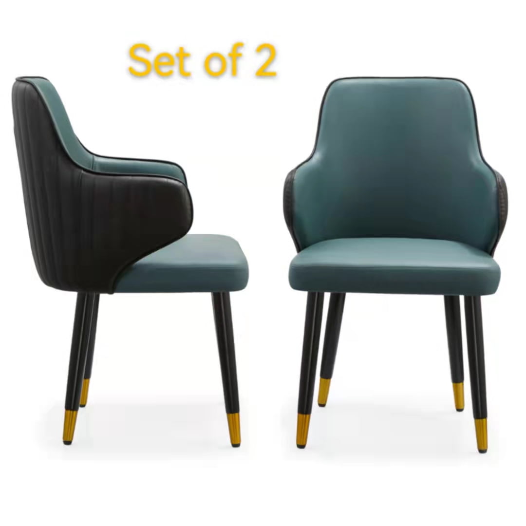 Private Jungle Microfiber Leather Luxury Dining Side Chair, Set of 2 Chairs,Green Private Jungle Microfiber Leather Luxury Dining Side Chair, Set of 2 Chairs,Green