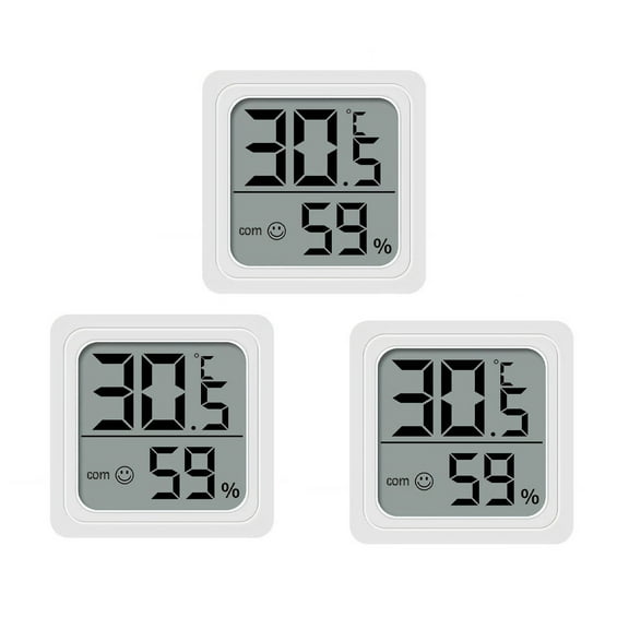 GJX 3Pcs Temperature Gauge Digital Display Intuitive Indoor Thermometer Compact and Portable Hydrometer Humidity Meter