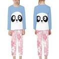 thumbnail image 3 of Suhoaziia Nightwear for Kids Boys Breathable Comfortable Print Graphic Loungewear Durable Cherry Blossom Panda Tracksuit Pajama Lingerie Long Pants with Pocket Fit 11Y-12Y Youth, 3 of 5