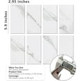thumbnail image 4 of 100-Pieces Peel and Stick Backsplash, 3" x 6" PVC Wall Tile, Marble White Stick on Backsplash for Kitchen/Bathroom/Fireplace, 4 of 13