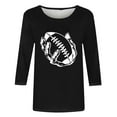 thumbnail image 2 of SHE IS My Orders Placed Womens Tops 3/4 Sleeve,Tshirts Shirts for Women Graphic Cotton Long Sleeve Shirts for Women Work Blouses for Women Office Professional Tunic Tops for Leggings Dressy, 2 of 3