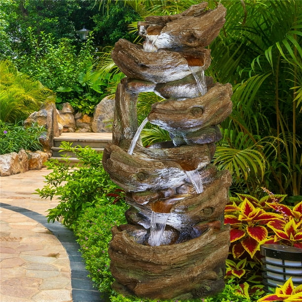 Outdoor Water Fountains Segmart Outdoor Fountains Outdoor Waterfall Fountain With Light 6 Tier Indoor Fountains And Waterfalls 41 Tall Garden Fountain For Garden Patio Porch Yard Art Decor H2301 Walmart Com Walmart Com
