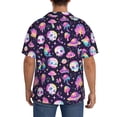 thumbnail image 3 of Gukieu Skull mushroom space Print Men's Short-sleeved Shirts, Button-down Pocket Shirts, T-shirts, Beach Vacation Travel Summer Clothing-Small, 3 of 5