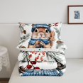 thumbnail image 5 of Manfei Xmas Holiday Season Queen Comforter Set,Snowy Pink Christmas Comforter Sets Queen,Xmas Reversible,3pcs,1 Comforter and 2 Pillowcases, 5 of 7