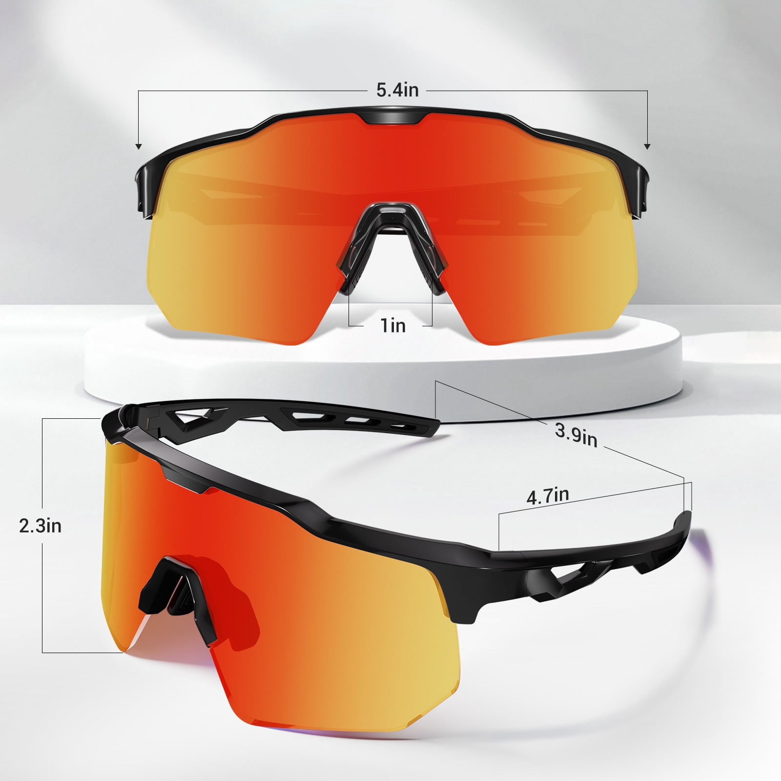 HAAYOT Polarized Sports Sunglasses for Men Women UV Protection Baseball Cycling Running Driving Fishing Glasses