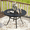 Black-47.2", variant on Arlopu 27.6" Outdoor Round Dining Table, Patio Table with Umbrella Hole & Metal Frame, Black