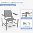thumbnail image 7 of Amopatio HDPE Outdoor Dinning Chairs, Heavy Duty Patio Chairs Set of 4,All-Weather Textilene Backrest Chairs with Dining Table for Garden, Backyard, Porch, Grey, 7 of 7