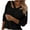 Black, variant on Fesfesfes Women Sweaters Casual Hollow Out V-Neck Knit Pullover Tops Loose Long Sleeve Sweater Tops Blouse