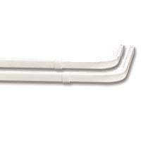 Double Lock Seam Curtain Rod, 28 to 48-Inch Adjustable Width, White