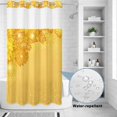 thumbnail image 2 of No Hook Shower Curtain, Yellow Golden Floral Shower Curtains for Bathroom with See Through Top Window, Spring Summer Shiny Flowers Waterproof & Washable Bath Curtain Small Stall 36"x78", 2 of 9