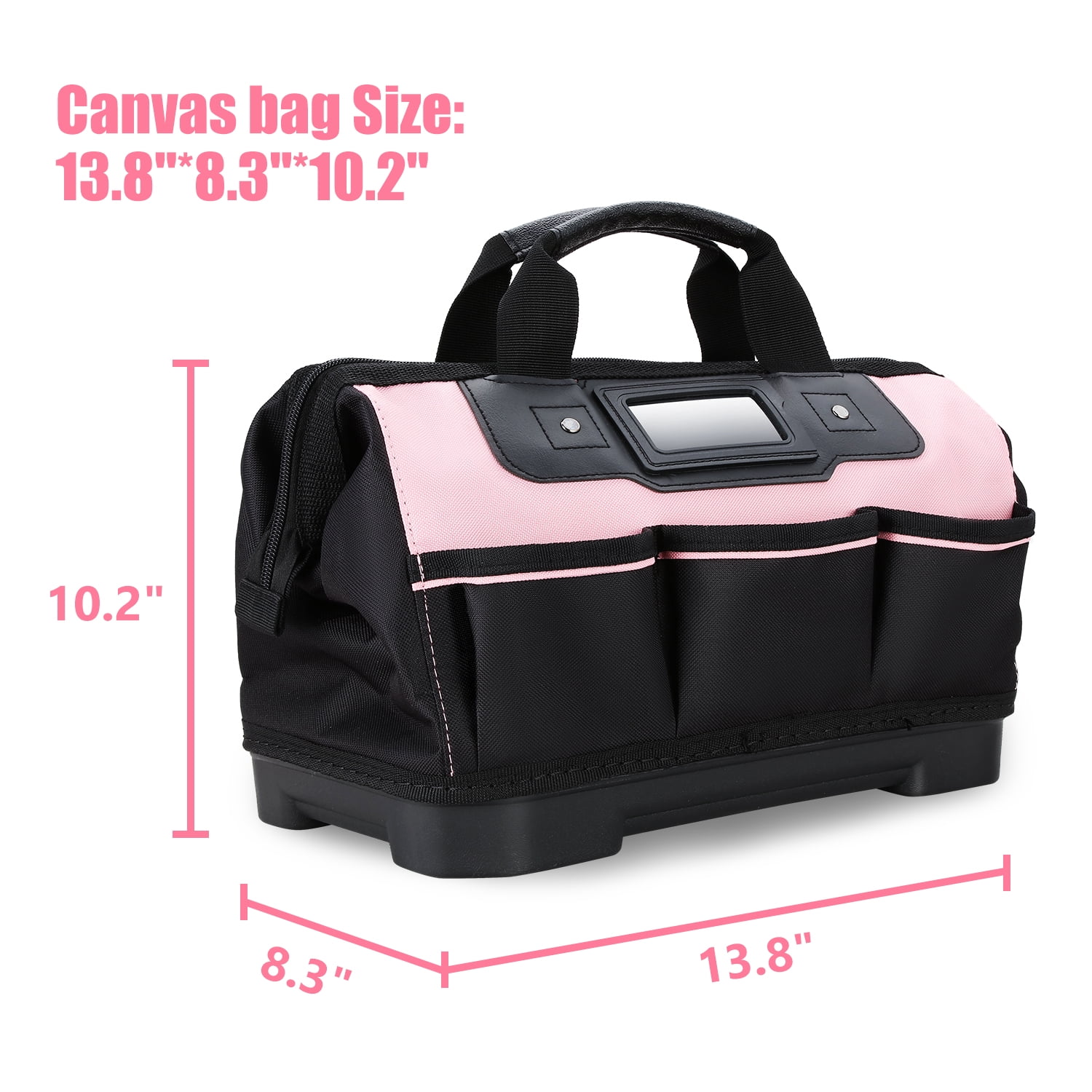 DNA Motoring TOOLS-00206 Pink 37 PCs Portable Tool Kit Household General Repair Water Pump Pliers Hacksaw Set Hand Tool Canvas Bag