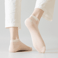 thumbnail image 2 of Sookeceks 6 Pairs Thin Ankle Socks for Women Breathable Mulberry Silk Mesh Low Cut Soft Casual Socks Size 5-9, 2 of 7