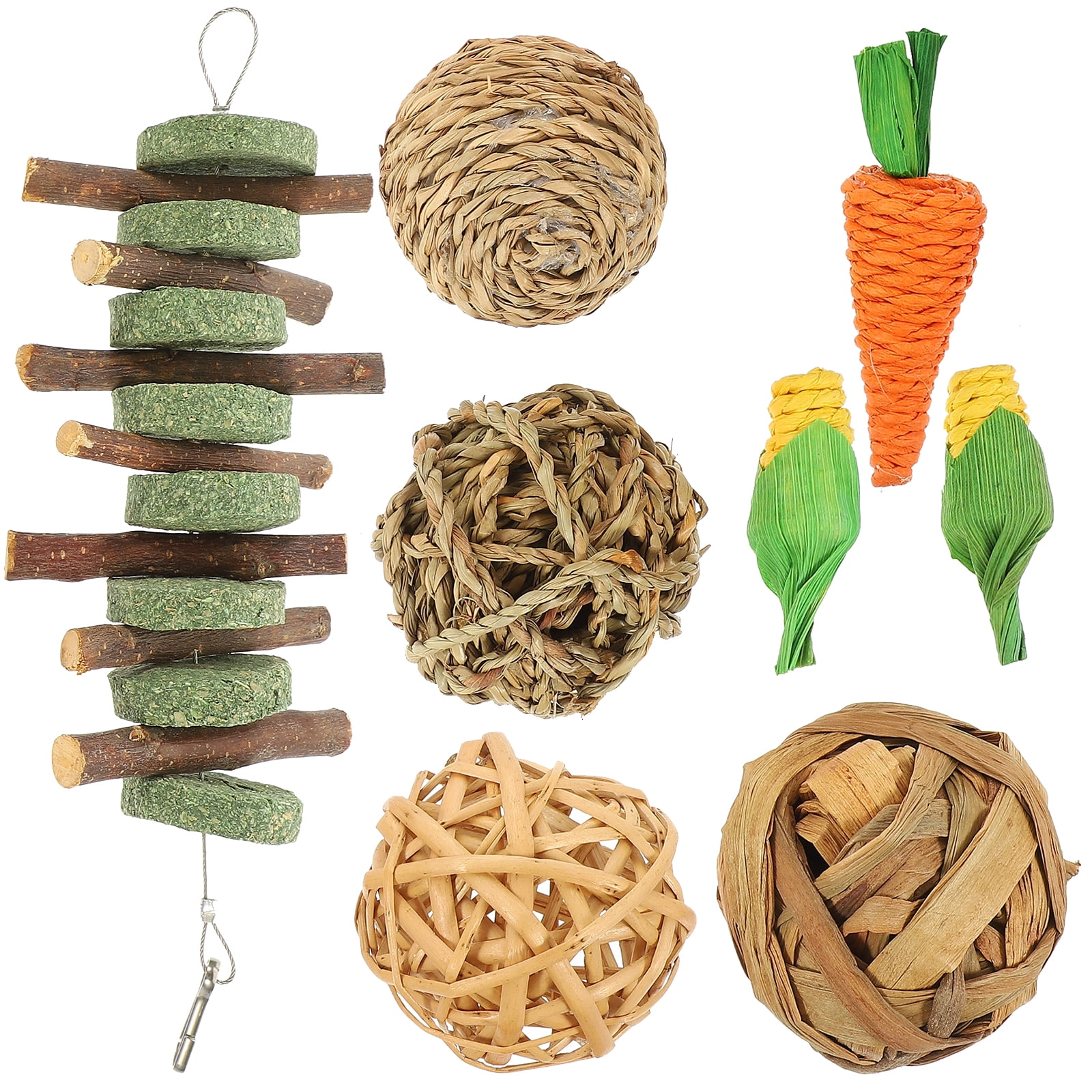 unbranded 16 pcs Rabbit Chew Toys Cage Accessories Small Animals Chewing Toys for Bunny Chinchilla
