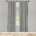 thumbnail image 3 of Abstract Curtains 2 Panels Set, Geometric Pattern with Retro Crossed Lines Square and Round Motif Image, Window Drapes for Living Room Bedroom, 56"W X 63"L, Grey and Off White, by Ambesonne, 3 of 5