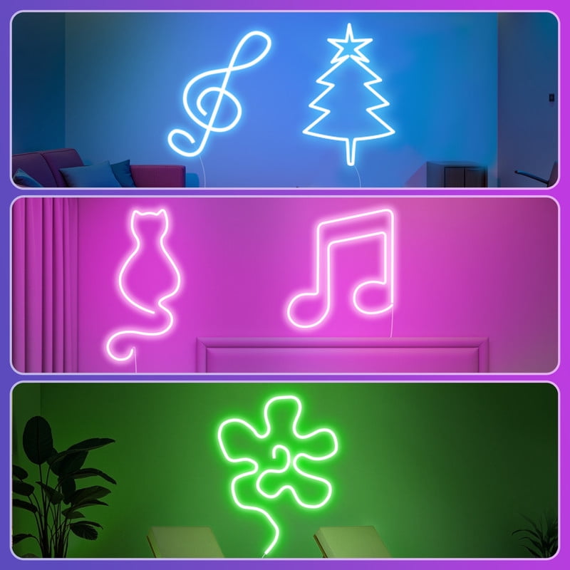 Gliztech 66FT Neon LED Strip Outdoor, IP68 Waterproof WiFi Neon Rope Light Compatible with Alexa, 24V RGB Music Sync Silicone LED for Bedroom, Party, Patio Decoration Gliztech 66FT Neon LED Strip Outdoor, IP68 Waterproof WiFi Neon Rope Light Compatible with Alexa, 24V RGB Music Sync Silicone LED for Bedroom, Party, Patio Decoration