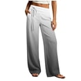 thumbnail image 3 of Danhjin Women's Gradient Pants Wide Leg High Elastic Waist with Drawstring Print Fashion Flowy Palazzo Loose Vacation Trousers, 3 of 7