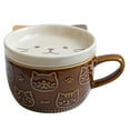 thumbnail image 1 of Tazas de Café de CeráMica Creativas con Tapa de Porcelana de Desayuno Familiar de Jugo de Leche Bebida (MarróN), 1 of 5