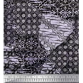 thumbnail image 1 of Soimoi Japan Crepe Satin Fabric Damask Patchwork Printed Fabric 1 Yard 42 Inch Wide, 1 of 3