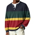 thumbnail image 2 of Nokdvo Long Sleeve Waffle Shirts for Men Lightweight Striped 1/4 Button Up Henley Casual Tops Fall Winter Quilted Knit Solid Color Loose Sweatshirt,Red 2XL, 2 of 6