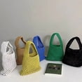 thumbnail image 3 of Nvzi Bolso de hombro tejido, bolso de mano tejido y bolso de cosméticos, bolso de mano tejido elegante para playa de verano, 7,87 x 2,36 x 7,48 pulgadas, verde, 3 of 5
