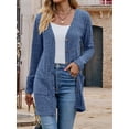 thumbnail image 5 of Women'S Fall Fashion Cardigan Soft Knit Cardigan for Women Long Sleeve Open Front Coat with Pockets Blue XL, 5 of 8