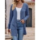 thumbnail image 5 of Cárdigan de Otoño para Mujer, de Punto Suave, de Larga, Abierto Al Frente y con Bolsillos. Azul M, 5 of 8