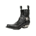 thumbnail image 4 of New Rock 7950-S9 Black Ankle Boots Western Goth Strap Skull Stud Metal 42, 4 of 6