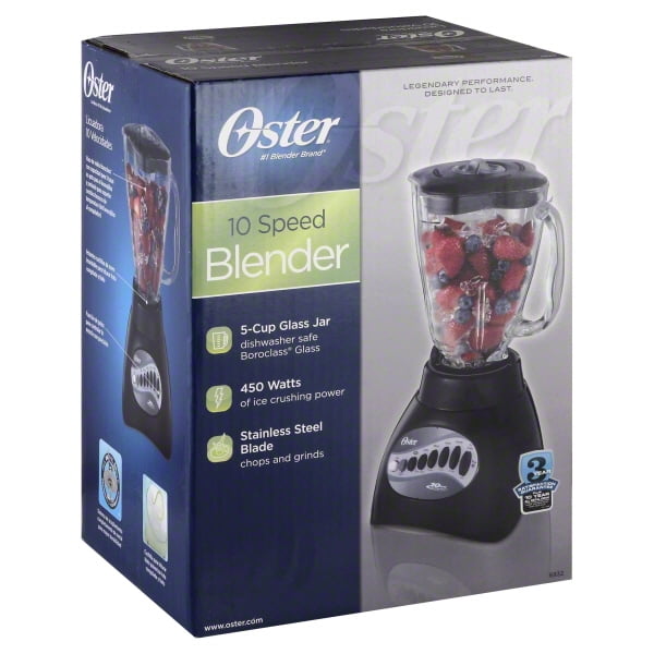 Oster Classic Series 10Speed Blender Plus Food Chopper, Glass Jar