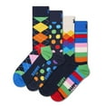 thumbnail image 2 of Happy Socks 4 Pack Unisex Socks, Gift Box, Mixed Colours Multi 41-46 (Uk 7,5-11,5), 2 of 8
