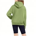 thumbnail image 2 of Girls Cropped Athletic Hoodies Half Zipper Collar Long Sleeve Hooded Pullover Tops Fleece Warm Pullover Sweatshirts with Thumb Hole Boys Fleece Hoodies Green 11Y, 2 of 8
