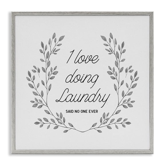 Stupell Industries Farmhouse Love Doing Laundry Said No One Funny Gray Framed Giclee Art, 24 x 24, by CAD Designs
