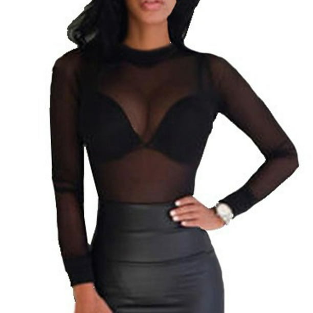 Sonducket Camiseta básica para mujer, camiseta Sexy de manga larga con respaldo para mujer, ropa de moda para mujer, Tops para otoño, verano, negro XL Type2 NO2 Sonducket AP008921-04